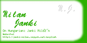 milan janki business card